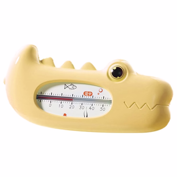 Termometru pentru Baie, Flippy, Plutitor, Rezistent la apa, Multifunctional, Model Crocodil, 2.7x6.5x3.7 cm, Galben - imagine 1