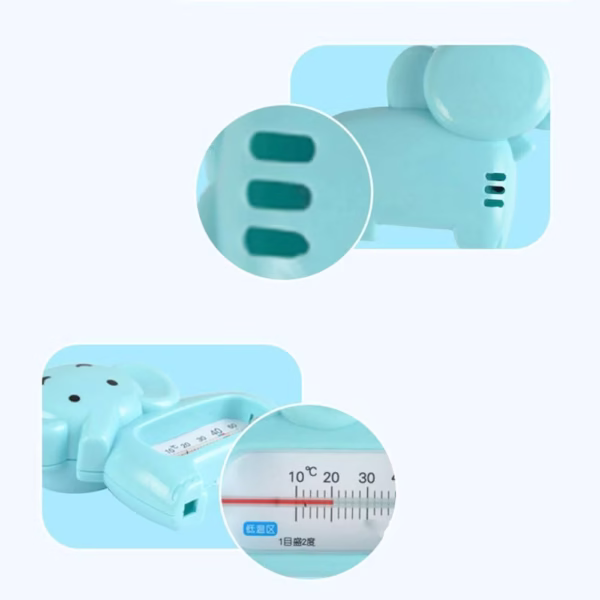Termometru pentru Baie, Flippy, Plutitor, Rezistent la apa, Multifunctional, Model Elefant, 11.5x9x2 cm, Albastru - imagine 5
