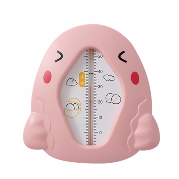 Termometru pentru Baie, Flippy, Plutitor, Rezistent la apa, Multifunctional, Model Gaina, 10.5x10.5x2.5 cm, Roz - imagine 2
