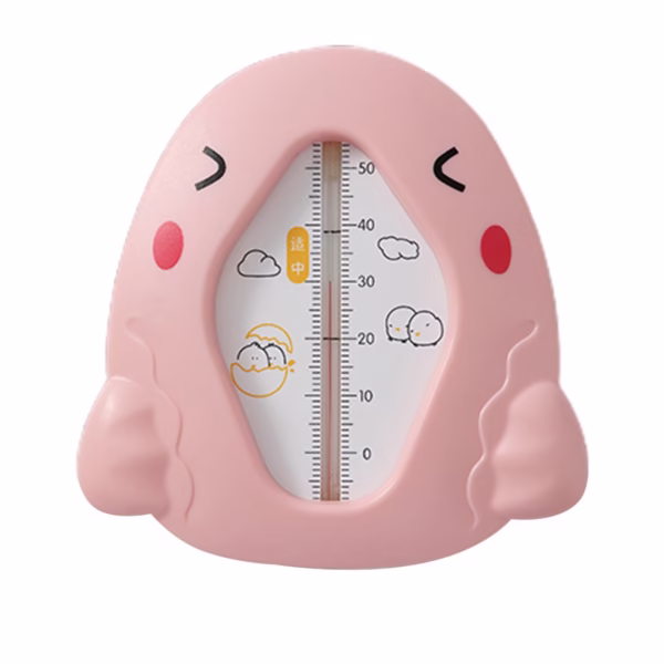 Termometru pentru Baie, Flippy, Plutitor, Rezistent la apa, Multifunctional, Model Gaina, 10.5x10.5x2.5 cm, Roz - imagine 1