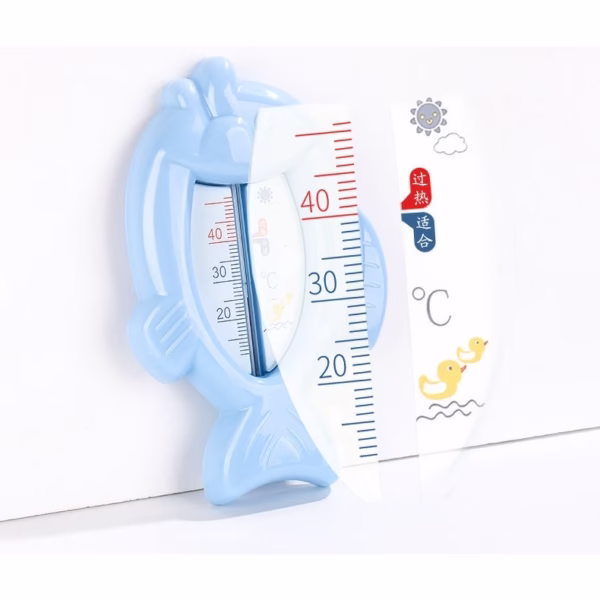 Termometru pentru Baie, Flippy, Plutitor, Rezistent la apa, Multifunctional, Model Peste, 15.5x9.5x2 cm, Albastru - imagine 2