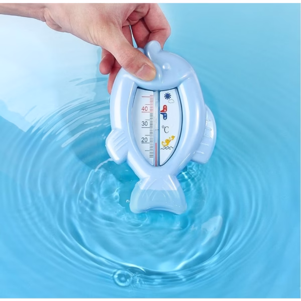 Termometru pentru Baie, Flippy, Plutitor, Rezistent la apa, Multifunctional, Model Peste, 15.5x9.5x2 cm, Albastru - imagine 6