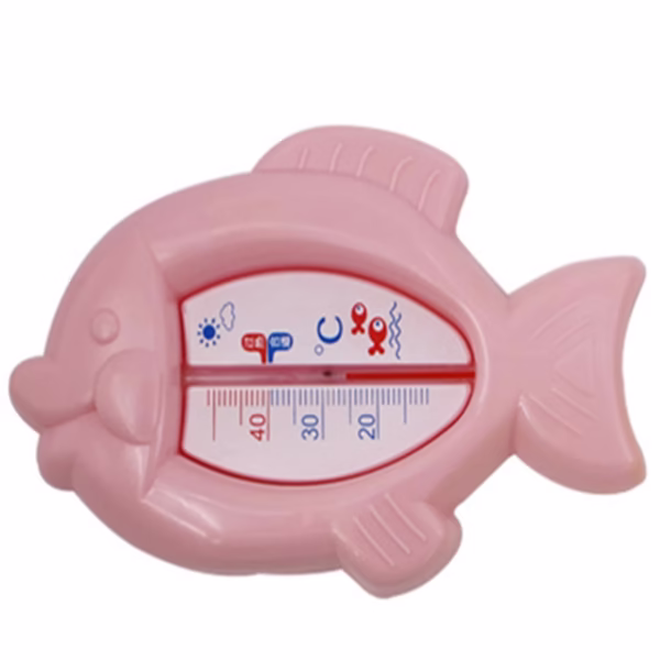 Termometru pentru Baie, Flippy, Plutitor, Rezistent la apa, Multifunctional, Model Peste, 15.5x9.5x2 cm, Roz - imagine 3