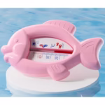 Termometru pentru Baie, Flippy, Plutitor, Rezistent la apa, Multifunctional, Model Peste, 15.5x9.5x2 cm, Roz - imagine 4