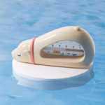 Termometru pentru Baie, Flippy, Plutitor, Rezistent la apa, Multifunctional, Model Urs Polar, 15x7.5x4 cm, Roz - imagine 2