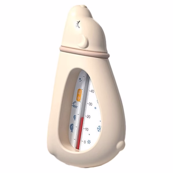 Termometru pentru Baie, Flippy, Plutitor, Rezistent la apa, Multifunctional, Model Urs Polar, 15x7.5x4 cm, Roz - imagine 4