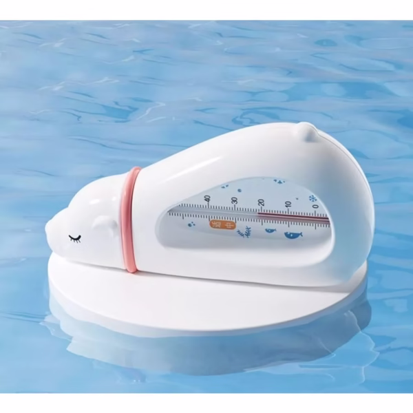Termometru pentru Baie, Flippy, Plutitor, Rezistent la apa, Multifunctional, Model Urs Polar, 15x7.5x4 cm, Alb - imagine 2