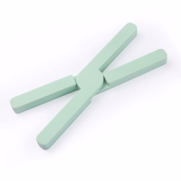 Suport pliabil din silicon pentru vase fierbinti Flippy, portabil, usor de depozitat, rezistent la temperaturi foarte ridicate, 14.5 x 7.5 x 1.6 cm, antialunecare, verde - imagine 1