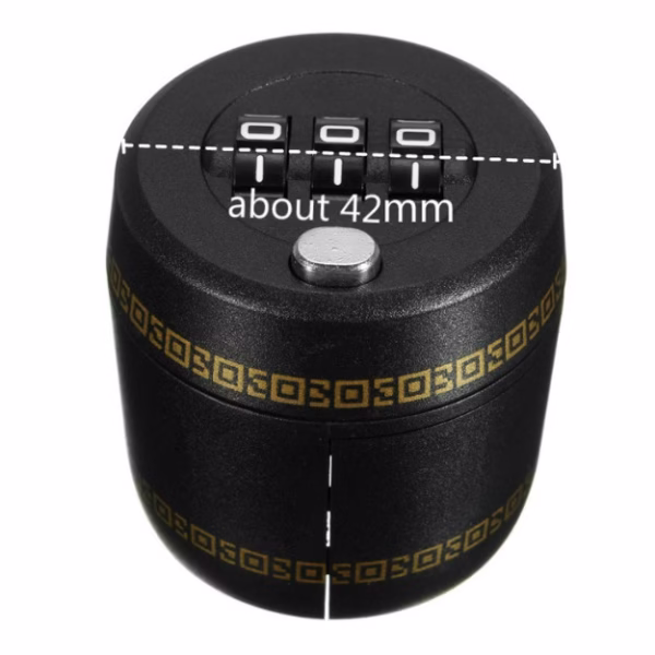 Lacat de Blocare pentru Sticle, Flippy, Lacat pentru Sticle cu Bauturi, din Plastic PP durabil, Cu Parola din 3 Cifre, 40 x 42 x 45 mm, Negru - imagine 3