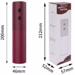 Tirbuson Electric, Flippy, Deschizator Sticle de Vin, de Uz Casnic de Ultima Generatie, Reincarcabil prin Incarcare USB, 20 x 4.6 cm Rosu - imagine 3