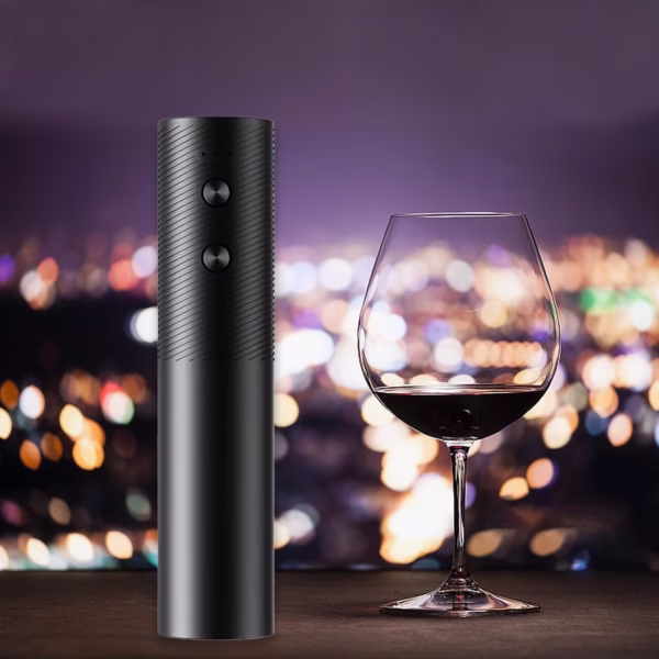 Tirbuson Electric, Flippy, Deschizator Sticle de Vin, Incarcare USB, 20 x 4.6 cm, Negru - imagine 5