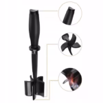 Tocator de Carne Manual, Flippy, cu Lama pentru Tocarea si Amestecarea Carnii, 28x6cm, cu 5 Lame Curbate, Rezistent la Caldura, Multifunctional, Plastic Rezistent, Negru - imagine 4