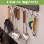 Tocator manual pentru ierburi Flippy, instrument de curatat frunze, tocator, margini ascutie, 9 gauri de diferite dimensiuni, multifunctional, material otel inoxidabil, rezistent la rugina, 14 x 5.5 cm, verde - imagine 2