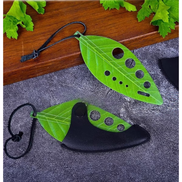 Tocator manual pentru ierburi Flippy, instrument de curatat frunze, tocator, margini ascutie, 9 gauri de diferite dimensiuni, multifunctional, material otel inoxidabil, rezistent la rugina, 14 x 5.5 cm, verde - imagine 3
