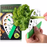 Tocator manual pentru ierburi Flippy, instrument de curatat frunze, margini ascutie, 9 gauri de diferite dimensiuni, multifunctional, material otel inoxidabil, maner ergonomic, rezistent la rugina, 12.3 x 6.9 cm, argintiu - imagine 3