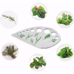 Tocator manual pentru ierburi Flippy, instrument de curatat frunze, margini ascutie, 9 gauri de diferite dimensiuni, multifunctional, material otel inoxidabil, maner ergonomic, rezistent la rugina, 12.3 x 6.9 cm, argintiu - imagine 5