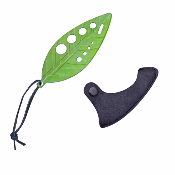 Tocator manual pentru ierburi Flippy, instrument de curatat frunze, tocator, margini ascutie, 9 gauri de diferite dimensiuni, multifunctional, material otel inoxidabil, rezistent la rugina, 14 x 5.5 cm, verde - imagine 1