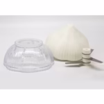 Tocator manual pentru usturoi, in forma de usturoi, cutite rezistente, utilizare prin apasare, material ABS si inox, 9.5x9.5x9.3 cm, alb - imagine 5