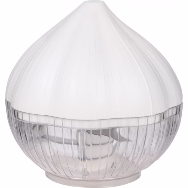Tocator manual pentru usturoi, in forma de usturoi, cutite rezistente, utilizare prin apasare, material ABS si inox, 9.5x9.5x9.3 cm, alb - imagine 1
