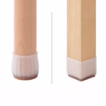 Set 16 Protectii pentru Picioare Scaun si Podea, Flippy, Universale din Silicon, Model Patrat, Alb Transparent - imagine 3
