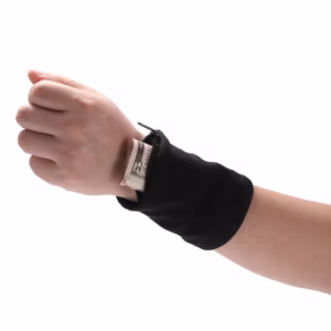 Banderola pentru Încheietura Mainii, Flippy, Suport Carduri si Chei, Multifunctional, cu Fermoar, Impermeabil, Confortabil, Negru