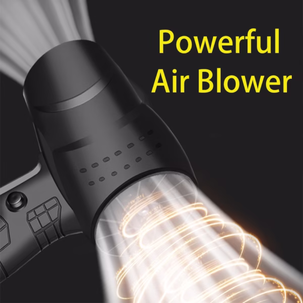 Suflanta de Aer Multifunctionala Portabila, Flippy, Incarcare Auto, pentru Gratar, Masina, Indepartare Frunze si Praf, 1500 mAh, Viteta de Rotatie 25000 RPM, 2 Baterii de Li si Incarcator, Negru - imagine 4