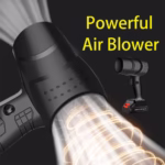 Suflanta de Aer Multifunctionala Portabila, Flippy, Incarcare Auto, pentru Gratar, Masina, Indepartare Frunze si Praf, 1500 mAh, Viteta de Rotatie 25000 RPM, 2 Baterii de Li si Incarcator, Buton Lateral, Turcoaz - imagine 3