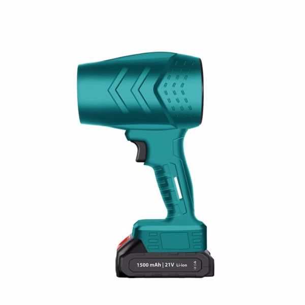 Suflanta de Aer Multifunctionala Portabila, Flippy, Incarcare Auto, pentru Gratar, Masina, Indepartare Frunze si Praf, 1500 mAh, Viteta de Rotatie 25000 RPM, 2 Baterii de Li si Incarcator, Buton Lateral, Turcoaz - imagine 1