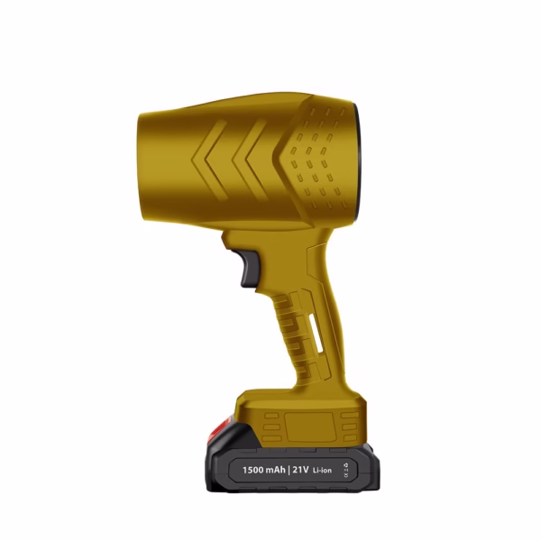Suflanta de Aer Multifunctionala Portabila, Flippy, Incarcare Auto, pentru Gratar, Masina, Indepartare Frunze si Praf, 1500 mAh, Viteta de Rotatie 25000 RPM, 2 Baterii de Li si Incarcator, Buton Lateral, Bej - imagine 1