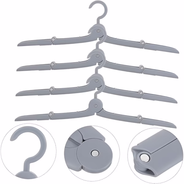 Umeras Pliabil de Calatorie, Flippy, Mini Cuier Portabil pentru Haine, Suport de Uscare, 14x7x1.4cm, Gri - imagine 6