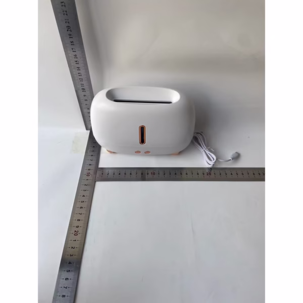 Umidificator de tip flacara, Flippy, cu aromaterapie, 7 culori, 250 ml, alb - imagine 10