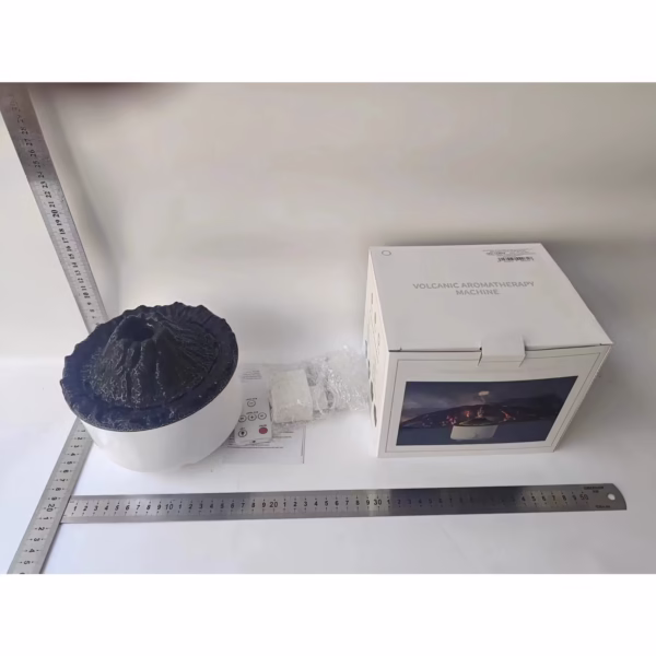 Umidificator de tip vulcan, Flippy, cu aromaterapie, cu telecomanda, 560 ml, model V21B, alb - imagine 10