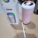 Umidificator, H2O, cu Difuzor de Aroma, Lumina de Noapte LED in 7 Culori, Zgomot Redus, 14.7x7.2cm, 350mL, Culoare Roz - imagine 7