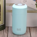 Umidificator, H2O, cu Difuzor de Aroma, Lumina de Noapte LED in 7 Culori, Zgomot Redus, 14.7x7.2cm, 350mL, Culoare Albastra - imagine 7