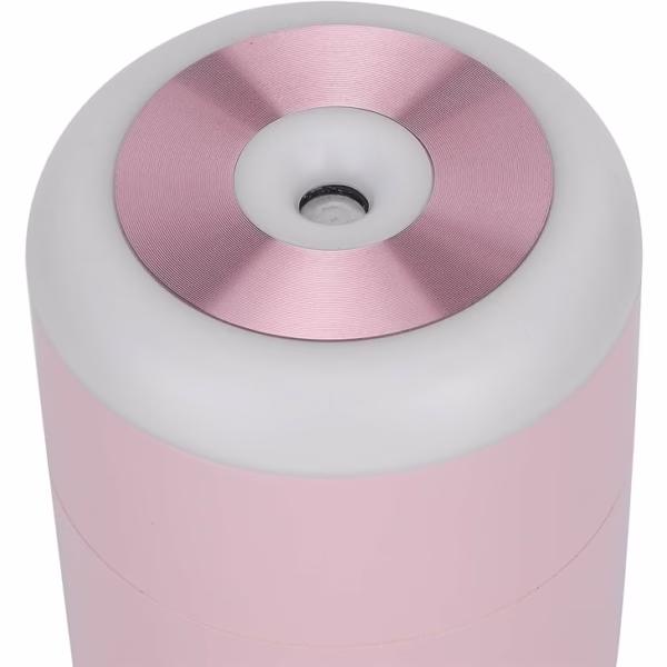 Umidificator, H2O, cu Difuzor de Aroma, Lumina de Noapte LED in 7 Culori, Zgomot Redus, 14.7x7.2cm, 350mL, Culoare Roz - imagine 12