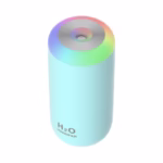 Umidificator, H2O, cu Difuzor de Aroma, Lumina de Noapte LED in 7 Culori, Zgomot Redus, 14.7x7.2cm, 350mL, Culoare Albastra