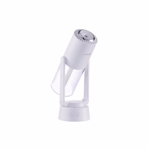 Umidificator si Purificator aer ultrasonic portabil, rezervor 200ml, cu ioni negativi, LED 7 culori, rotatie 360 grade, Alb - imagine 2