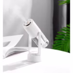 Umidificator si Purificator aer ultrasonic portabil, rezervor 200ml, cu ioni negativi, LED 7 culori, rotatie 360 grade, Alb - imagine 3