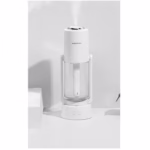 Umidificator si Purificator aer ultrasonic portabil, rezervor 200ml, cu ioni negativi, LED 7 culori, rotatie 360 grade, Alb - imagine 7