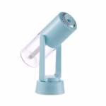 Umidificator si Purificator aer ultrasonic portabil, rezervor 200ml, cu ioni negativi, LED 7 culori, rotatie 360 grade, Turcoaz - imagine 3