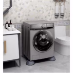 Set de 4 Picioare Antivibratii, Flippy, 8 cm, Gri, cu Ventuza Cauciuc, Instalare Rapida, pentru Masina de Spalat, Uscator sau Frigider - imagine 2