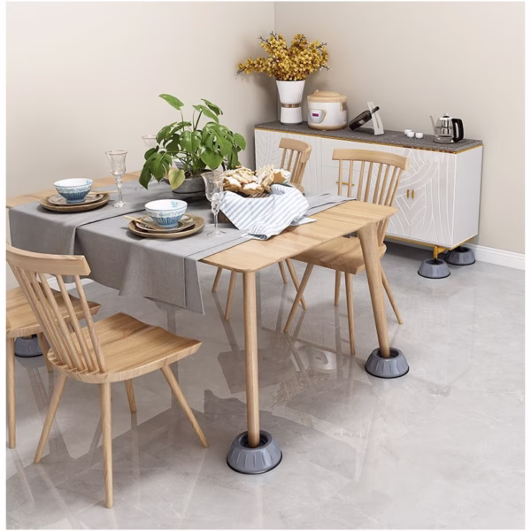 Set de 4 Picioare Antivibratii, Flippy, 8 cm, Gri, cu Ventuza Cauciuc, Instalare Rapida, pentru Masina de Spalat, Uscator sau Frigider - imagine 3