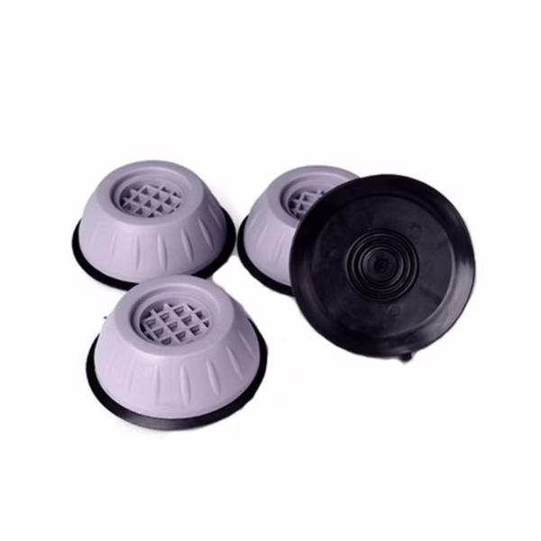 Set 4 Picioruse Antivibratii, Flippy, 9 cm, Gri, cu Ventuza Cauciuc, Instalare Rapida, pentru Masina de Spalat, Uscator sau Frigider - imagine 1