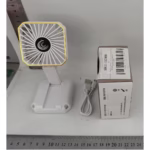 Ventilator Portabil, Flippy, de Gat, de Birou, Suport Telefon, 14 x 7 cm, Incarcare USB, din ABS, 3 Viteze, Alb - imagine 8