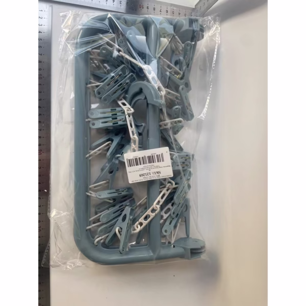 Uscator de rufe Flippy, 32 de cleme, Plastic, Pliabil, rotire 360 grade, 32x32 cm, Albastru - imagine 6
