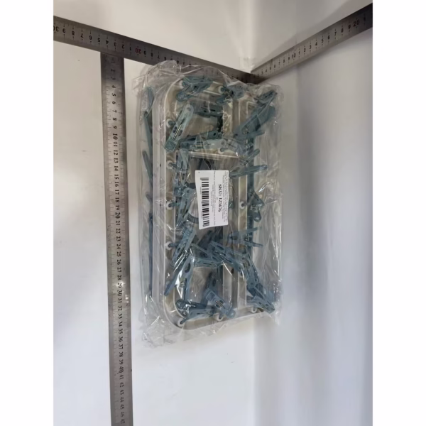 Uscator de Rufe Suspendat Flippy, cu 40 Carlige, Rotire 360 Grade, Protectie Vant, Pliabil, Patrat, Mateiral Plastic, Usor de Depozitat, Multifunctional, 36 x 24 cm, Alb/Albastru - imagine 6