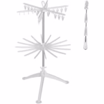 Uscator de Rufe Vertical, Flippy, 2 Niveluri, Pliabil, din ABS+PP+Otel Inoxidabil, Rotire 360 Grade, 130 x 75 cm, Alb - imagine 3
