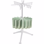 Uscator de Rufe Vertical, Flippy, 2 Niveluri, Pliabil, din ABS+PP+Otel Inoxidabil, Rotire 360 Grade, 130 x 75 cm, Alb - imagine 4