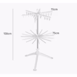 Uscator de Rufe Vertical, Flippy, 2 Niveluri, Pliabil, din ABS+PP+Otel Inoxidabil, Rotire 360 Grade, 130 x 75 cm, Alb - imagine 5