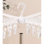 Uscator de Rufe Vertical, Flippy, 2 Niveluri, Pliabil, din ABS+PP+Otel Inoxidabil, Rotire 360 Grade, 130 x 75 cm, Alb - imagine 7